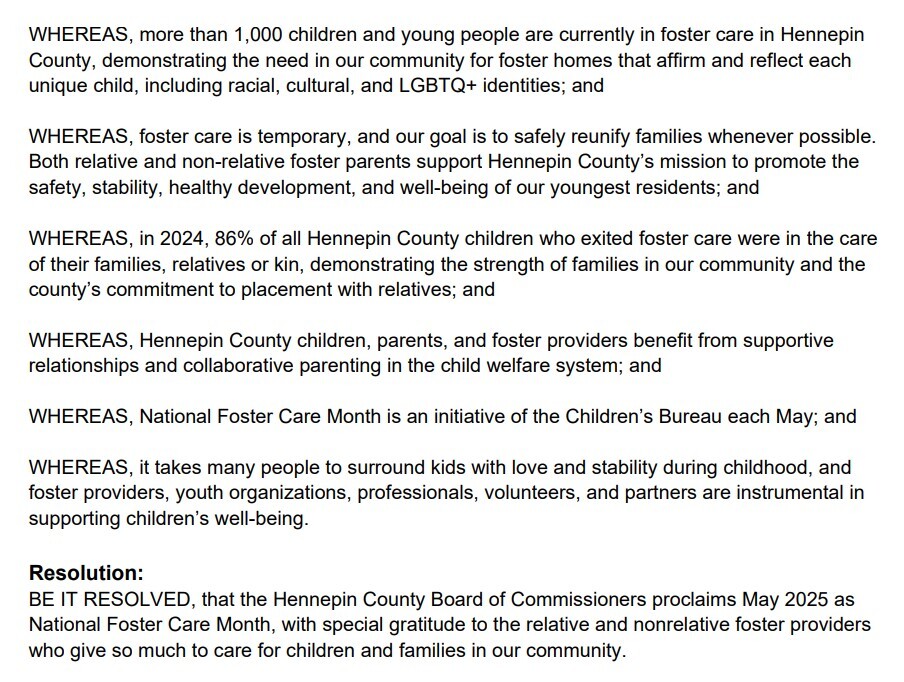 Foster Care Month Proclamation