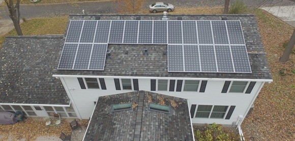 solar panels on the roof of a house