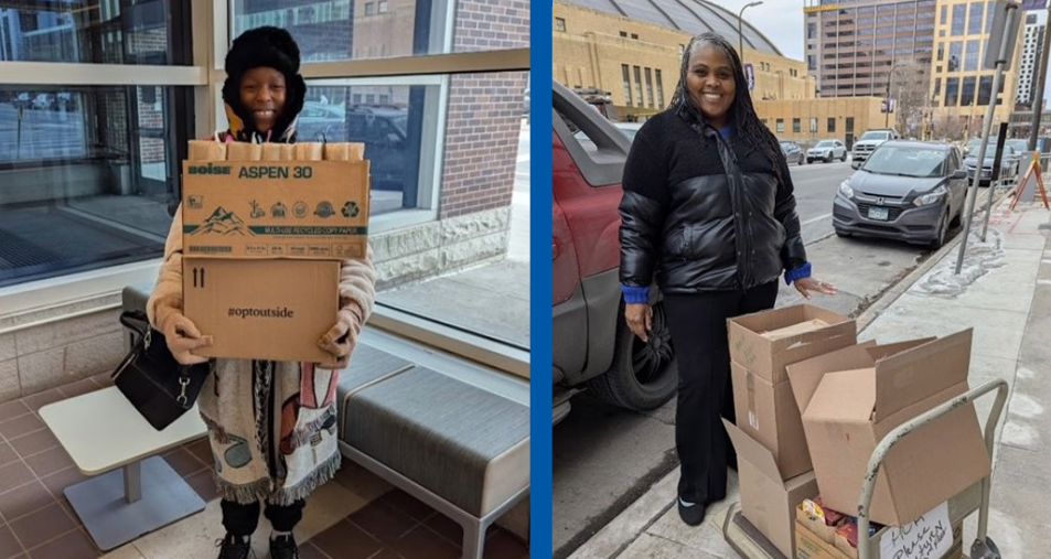Better Together Hennepin health mentors receive reusable menstrual supplies to provide to students.