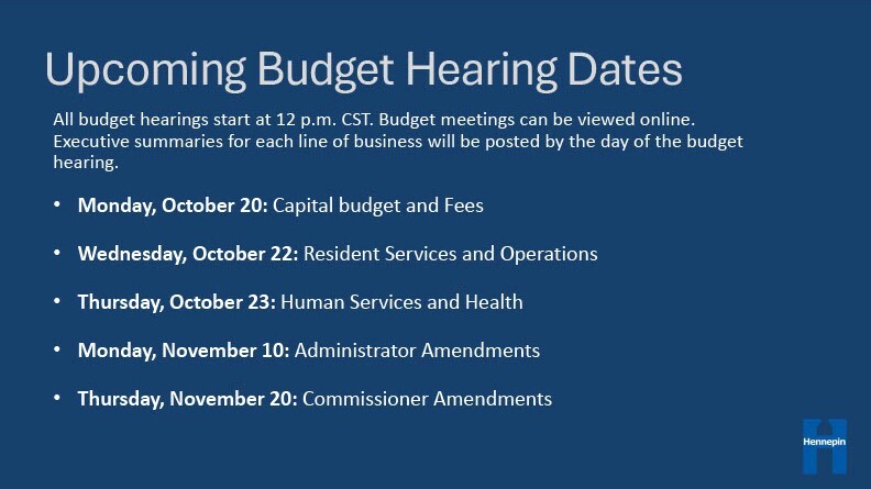 upcoming budget hearing dates