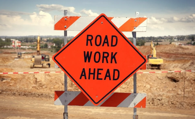 Road Work Ahead Sign