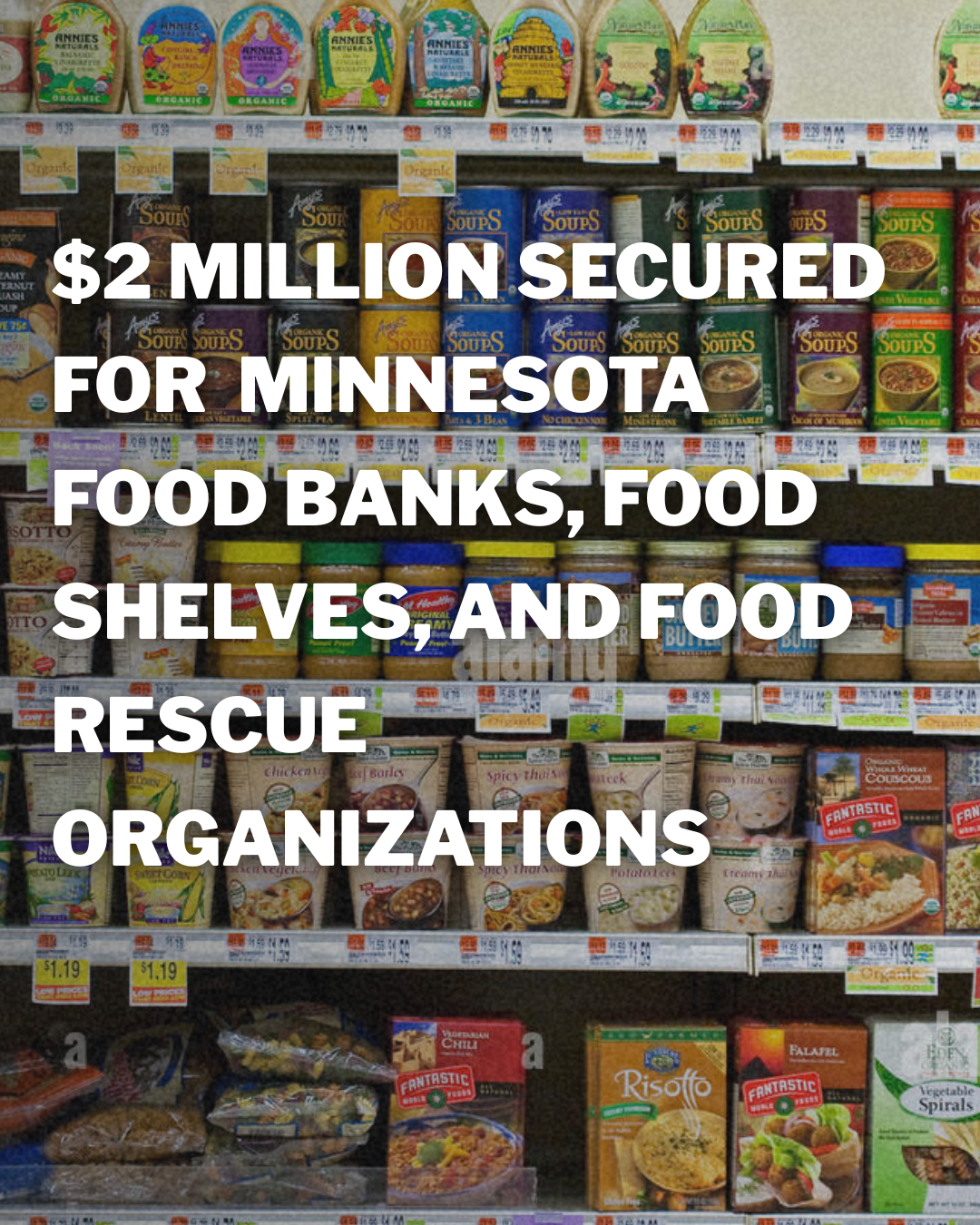 $2 million secured for Minnesota food banks, food shelves, and food rescue organizations