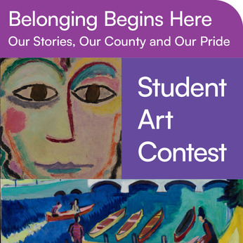 Graphic advertising the student art contest.