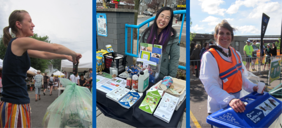 Community recycling ambassadors preventing waste at events and doing outreach