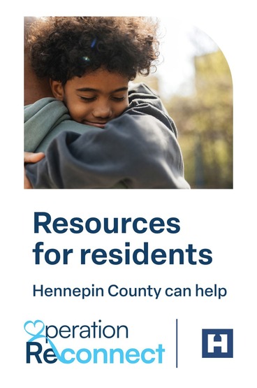 Operation Reconnect graphic with an adult hugging a smiling child.