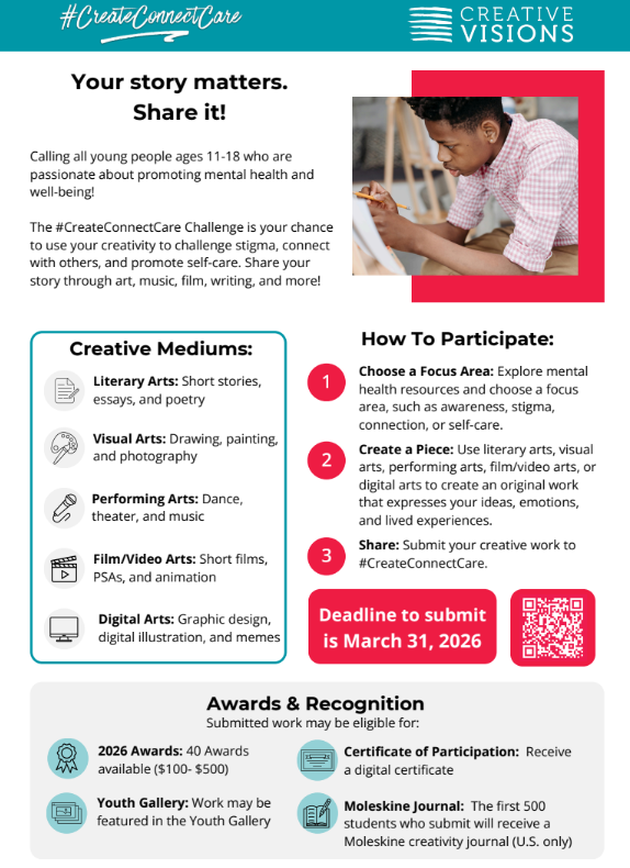 Flyer detailing more information for the CCC art contest.