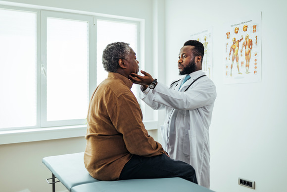 Man getting health exam
