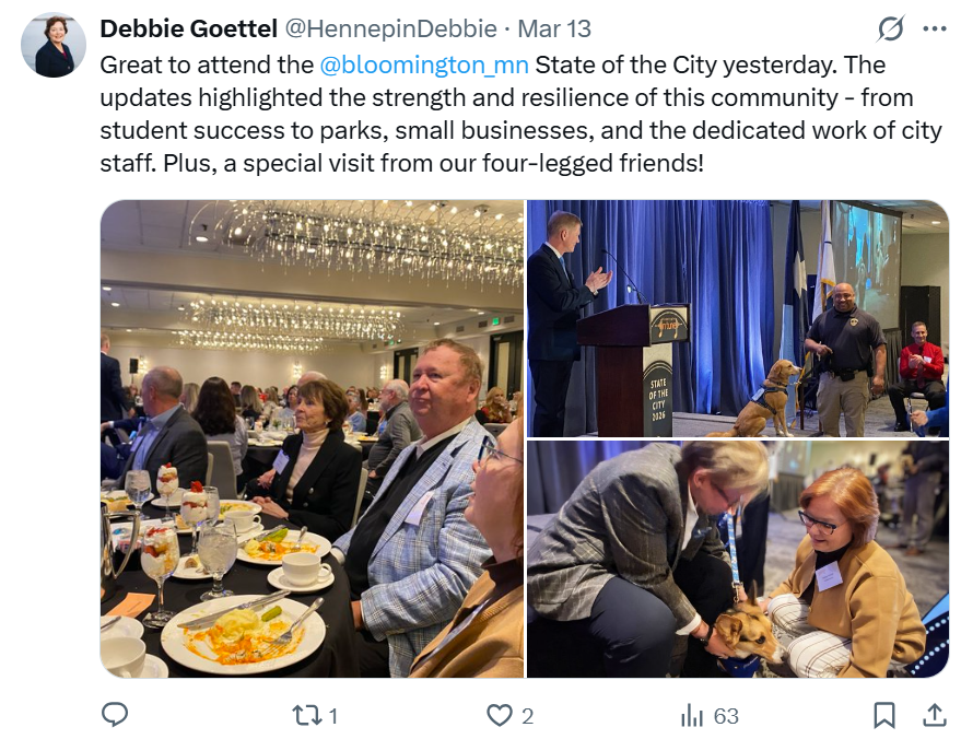 A tweet from commissioner goettel
