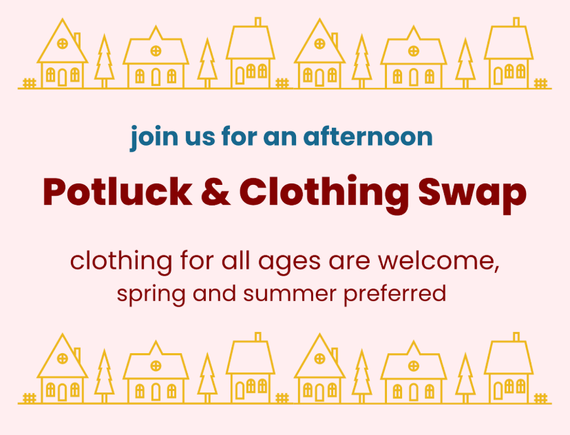 potluck and clothing swap