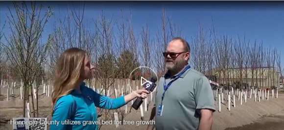 Screenshot of reporter and forester at gravel bed