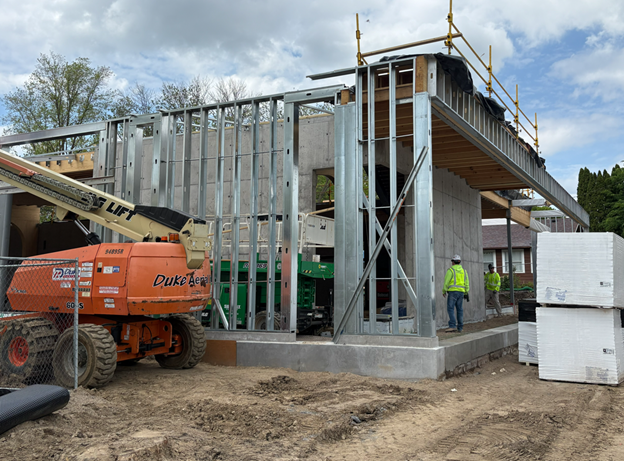 Work continues on south porch at Westonka Library