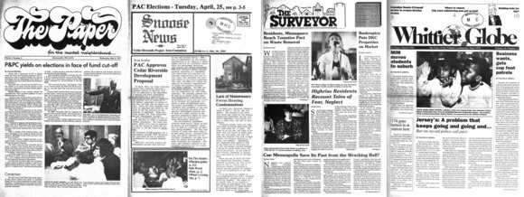 Image of community newspaper clips from Hennepin County Library's special collections