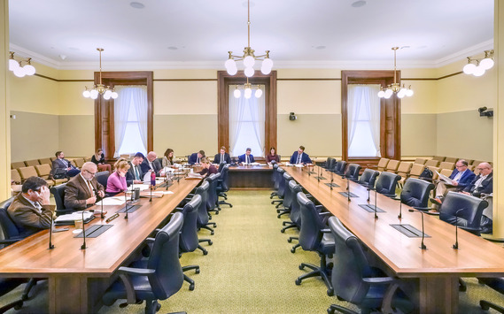 Wide shot of House Rules and Legislative Administration Committee during Jan. 23 meeting.