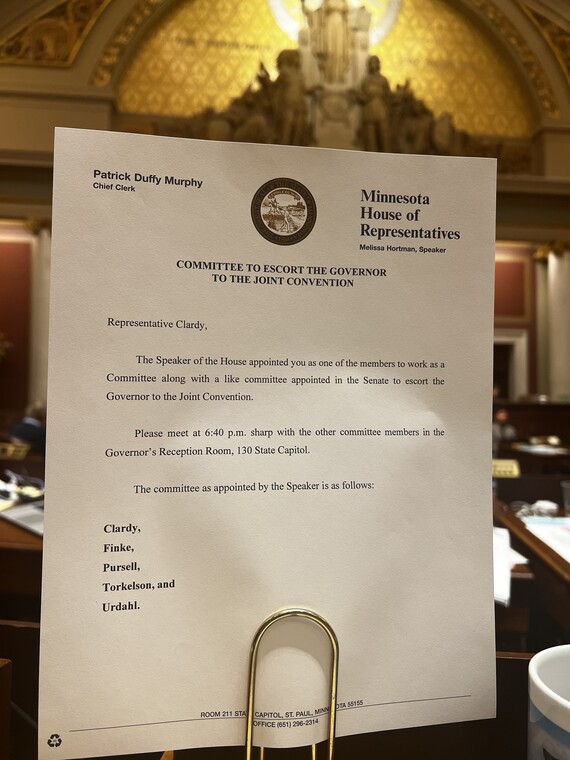 Rep. Clardy and Governor's notice 