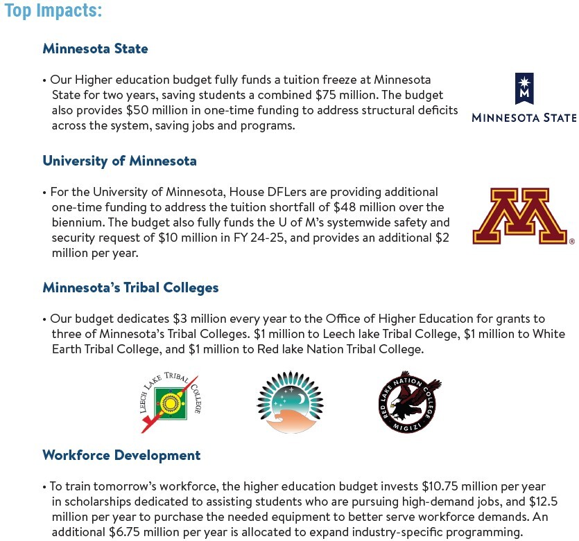 Higher Education Budget Specifics