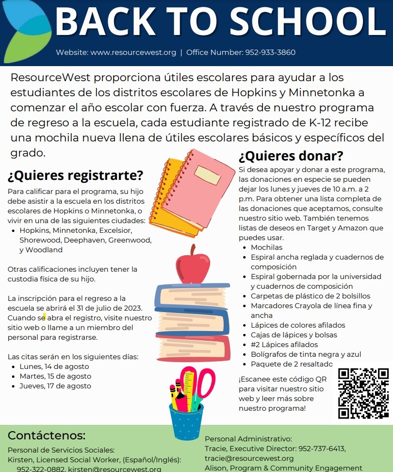 Back to school flyer in Spanish