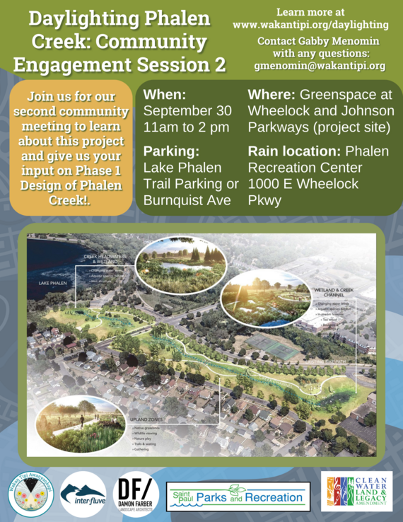 Daylighting Phalen Creek Community Engagement Session 2 Sept 30 11am-2pm 
