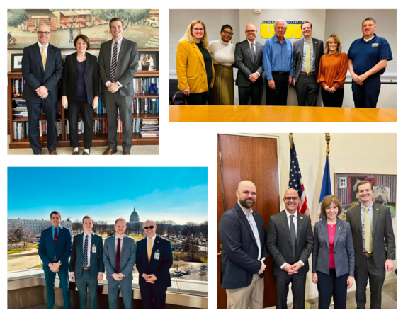 4 pics of Lislegard & Hauschild w/ Sen. Klobuchar, Sen. Smith, USW, and group w/ the US Capitol in background