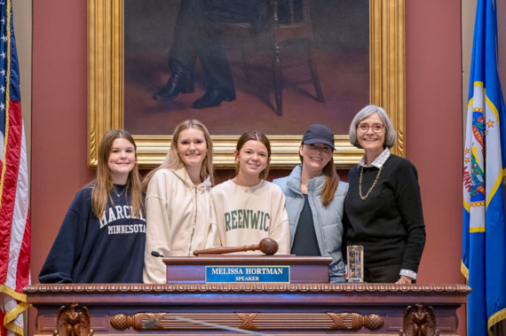 Rep. Klevorn and students at the Capitol