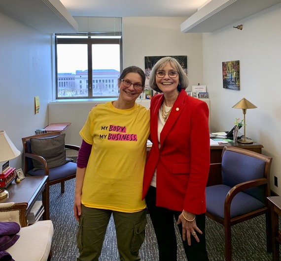 Rep. Klevorn with constituent advocating for reproductive freedoms