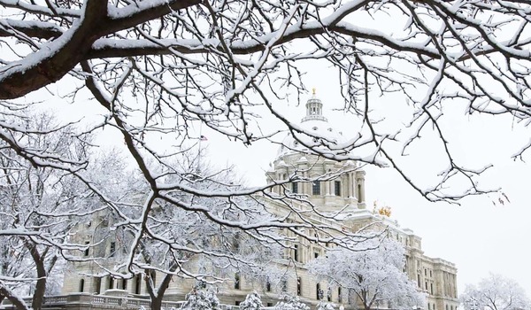 State Capitol with snow