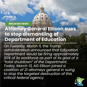 AG Ellison Ed Department Suit Graphic