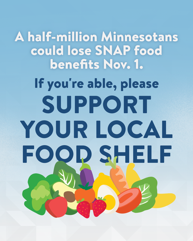 Donate to your local food shelf graphic