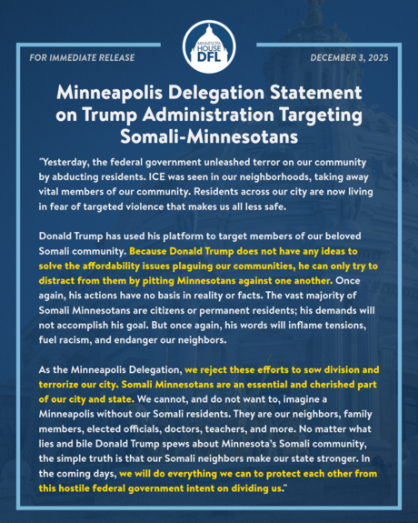 Minneapolis Delegation Statement