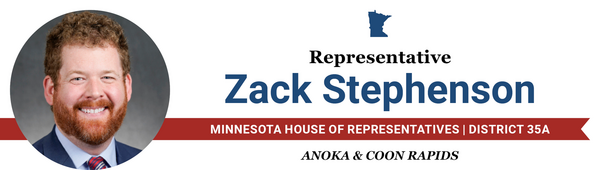 Zack Stephenson, Minnesota House of Representatives, District 35A, Anoka & Coon Rapids