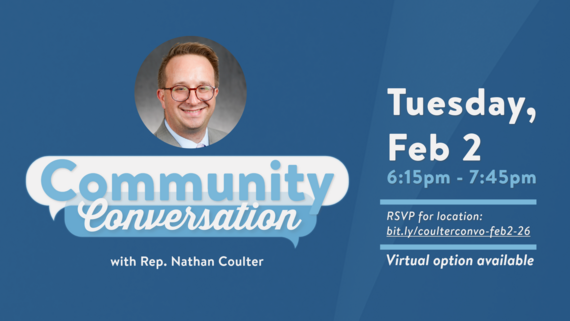 Community Conversation: February 2 at 6:15pm. RSVP required.
