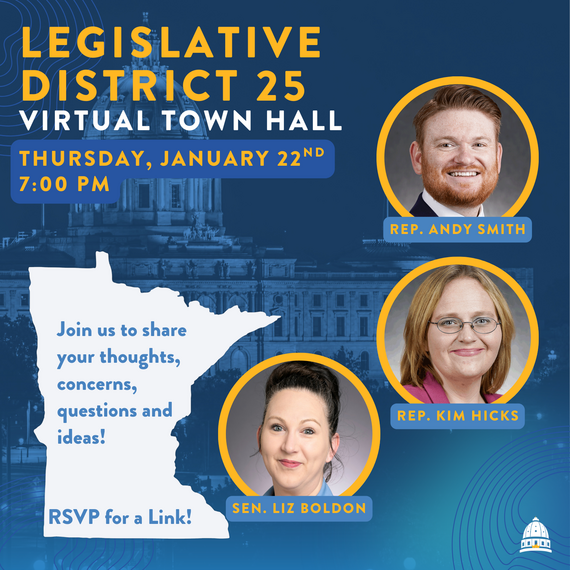 SD25 Virtual Town Hall, January 22nd at 7pm. RSVP Required.