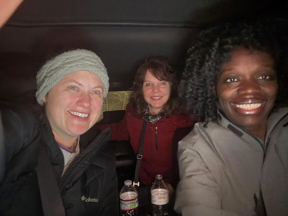 Rep. Momanyi-Hiltsley picks up two constituents from the Whipple Building at Fort Snelling