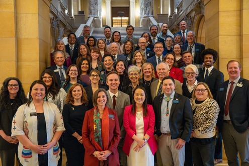 50 lawmakers from 15 states stand with Minnesota legislators in the State Capitol
