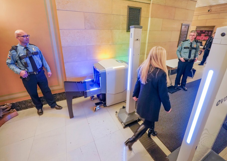 Weapons screening process at the State Capitol 