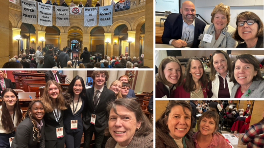 Collage of Rep. Acomb meeting with constituents at the Capitol