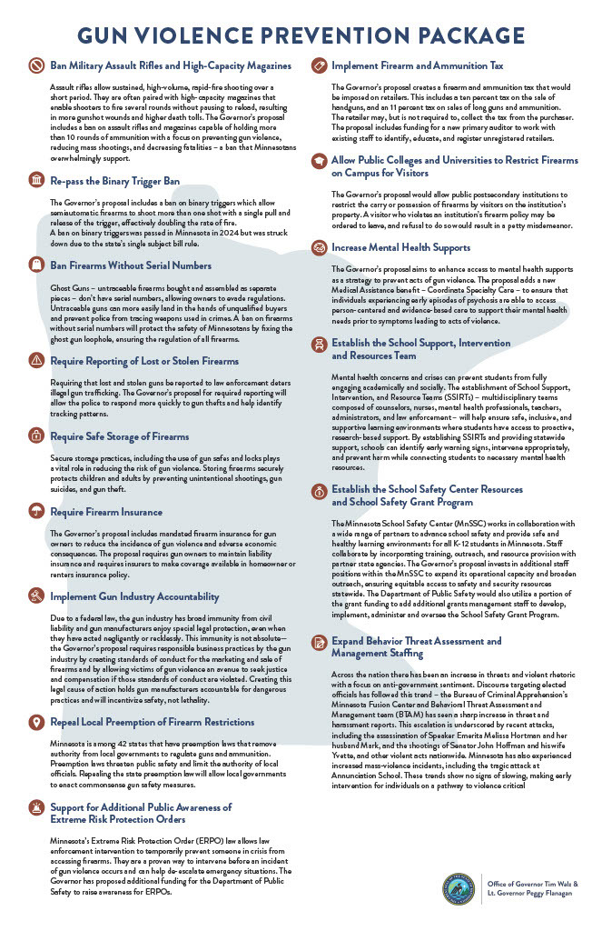 Gov. Walz Gun Violence Prevention Agenda