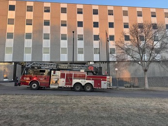 St. Paul Fire Department truck outside office building