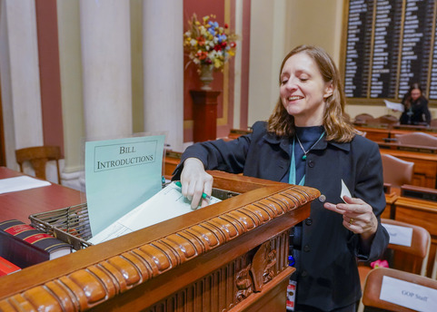 Rep. Luger-Nikolai filing a bill for introduction