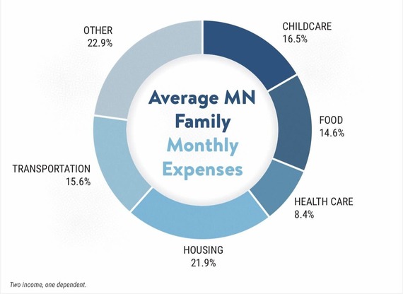 circle chart of family budget: