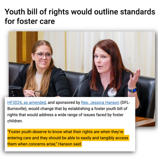 Hanson Foster Youth Bill of Rights headline graphic