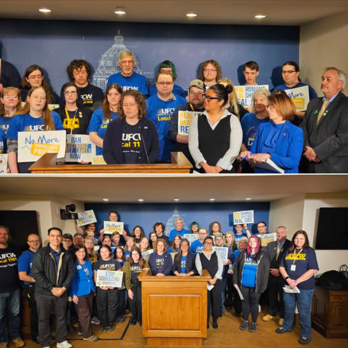 Rep. Hansen at UFCW Press Conference with members