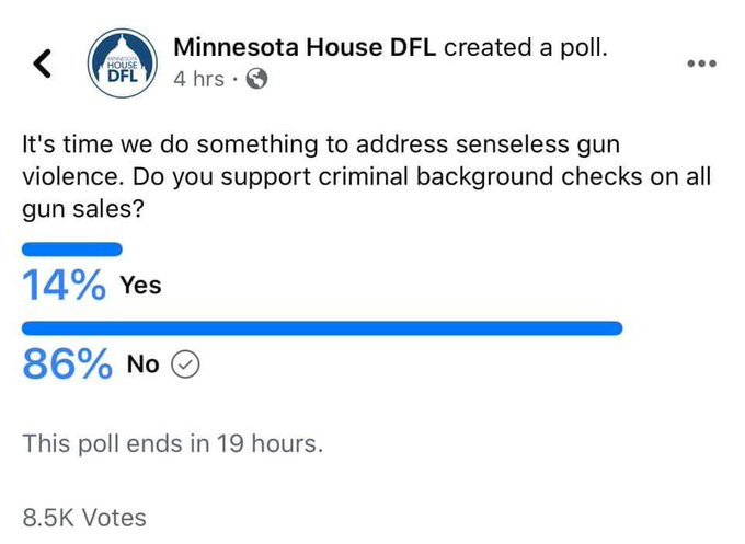 Poll showing opposition to universal background checks