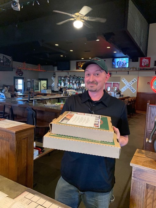 Take out from Broadway Pizza