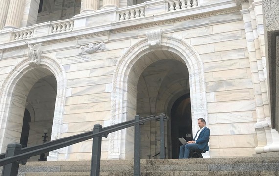 Rep. Lucero on Capitol steps