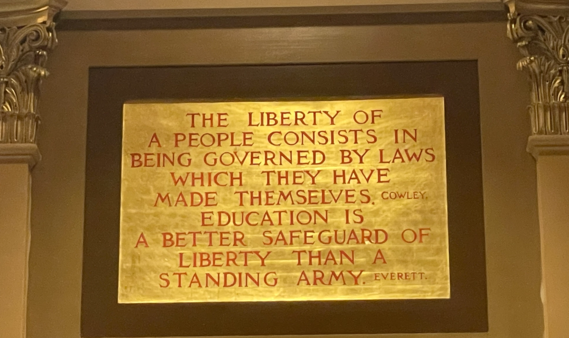 Plaque outside Judicial and Senate chambers