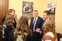 Joy with FFA students