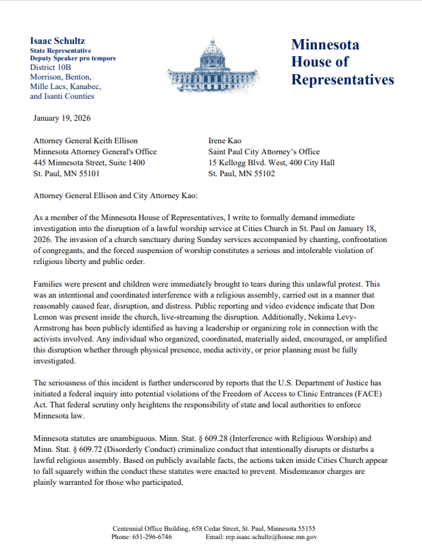 Schultz Cities Church Letter 1