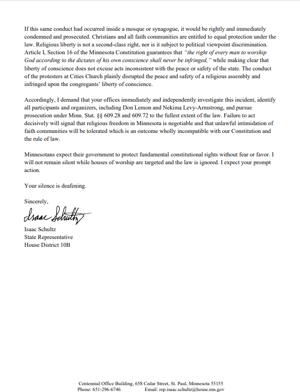 Schultz Cities Church Letter 2