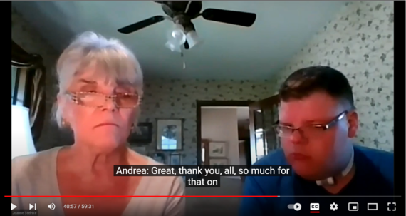 Screenshot of employment event panelist Josh with his mother