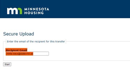 Secure Upload Tool - Recipient Email Screenshot